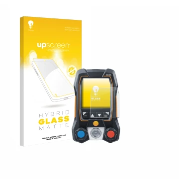 Front side of a product packaging with the brand logo upscreen. Next to it is the device Testo 550s shown with the correspondi