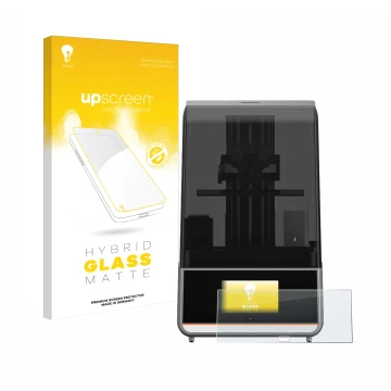 Front side of a product packaging with the brand logo upscreen. Next to it is the device Anycubic Photon Mono M7 Pro shown wit