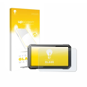 Front side of a product packaging with the brand logo upscreen. Next to it is the device Ricoel Motorcycle CarPlay C7 II shown