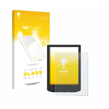 Front side of a product packaging with the brand logo upscreen. Next to it is the device Vivlio Light HD Color shown with the 