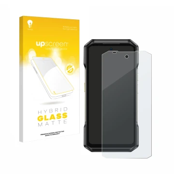 Front side of a product packaging with the brand logo upscreen. Next to it is the device Ulefone Armor 27T Pro shown with the 