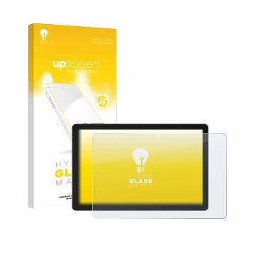 Front side of a product packaging with the brand logo upscreen. Next to it is the device Xgody N02 Pro 10.1