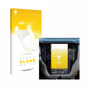 Front side of a product packaging with the brand logo upscreen. Next to it is the device Subaru Outback 2023 11,9