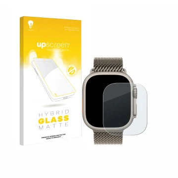 Front side of a product packaging with the brand logo upscreen. Next to it is the device Apple Watch Ultra 3 shown with the co