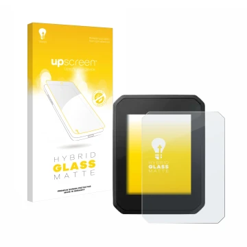 Front side of a product packaging with the brand logo upscreen. Next to it is the device FIT Display Compact 2.0 shown with th
