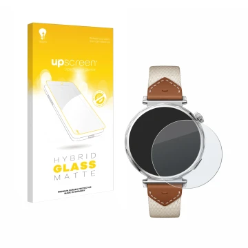 Front side of a product packaging with the brand logo upscreen. Next to it is the device Huawei Watch GT 5 (41 mm) shown with 