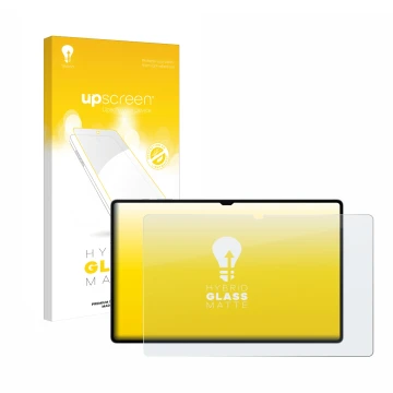 Front side of a product packaging with the brand logo upscreen. Next to it is the device Samsung Galaxy Tab S10 Ultra WiFi sho