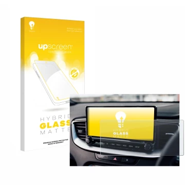 Front side of a product packaging with the brand logo upscreen. Next to it is the device Kia XCeed 2024 shown with the corresp