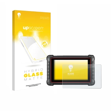 Front side of a product packaging with the brand logo upscreen. Next to it is the device Autel MK900BT shown with the correspo