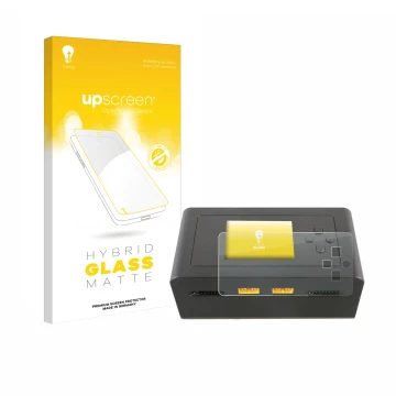 Front side of a product packaging with the brand logo upscreen. Next to it is the device Gens Ace IMARS D300 shown with the co