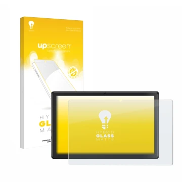 Front side of a product packaging with the brand logo upscreen. Next to it is the device SGIN T10P 10.1