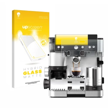 Front side of a product packaging with the brand logo upscreen. Next to it is the device Ninja Luxe Cafe Essential shown with 
