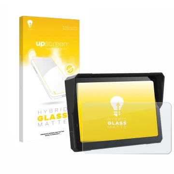 Front side of a product packaging with the brand logo upscreen. Next to it is the device Carpuride W702 Pro 7