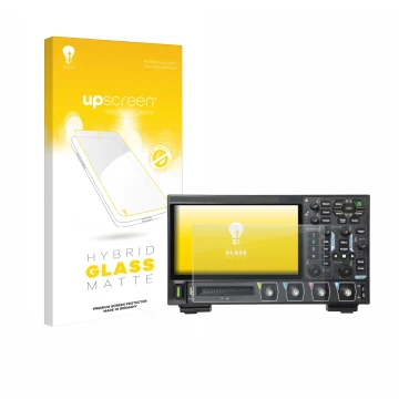 Front side of a product packaging with the brand logo upscreen. Next to it is the device Rigol DHO914 shown with the correspon