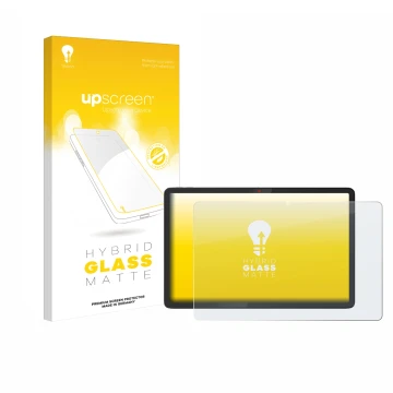 Front side of a product packaging with the brand logo upscreen. Next to it is the device Lenovo Chromebook Duet 11M889 shown w