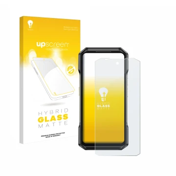 Front side of a product packaging with the brand logo upscreen. Next to it is the device Ulefone Armor 27 shown with the corre