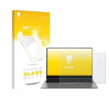 Front side of a product packaging with the brand logo upscreen. Next to it is the device Samsung Galaxy Book5 Pro 16