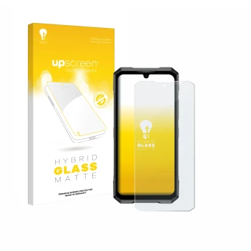 Front side of a product packaging with the brand logo upscreen. Next to it is the device Doogee Blade GT shown with the corres