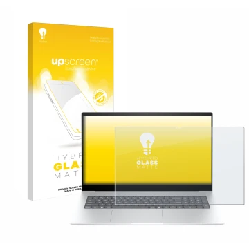 Front side of a product packaging with the brand logo upscreen. Next to it is the device HP Envy 17-da0777ng shown with the co
