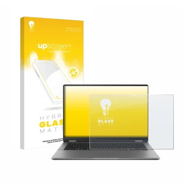 Front side of a product packaging with the brand logo upscreen. Next to it is the device ASUS Vivobook 14 Flip TP3407 shown wi