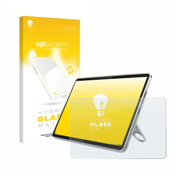 Front side of a product packaging with the brand logo upscreen. Next to it is the device Lenovo Tab 10.1