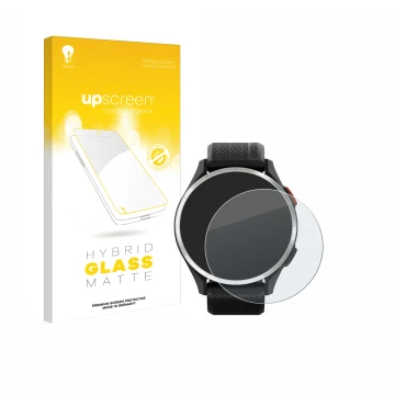 Front side of a product packaging with the brand logo upscreen. Next to it is the device Garmin Approach S44 shown with the co