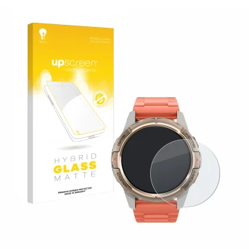 Front side of a product packaging with the brand logo upscreen. Next to it is the device Xiaomi Mibro GS Active shown with the