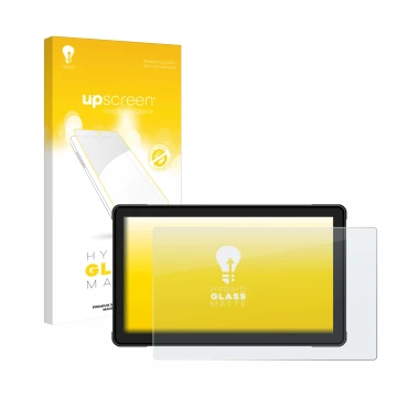 Front side of a product packaging with the brand logo upscreen. Next to it is the device Woibugee Motorrad Carplay 7