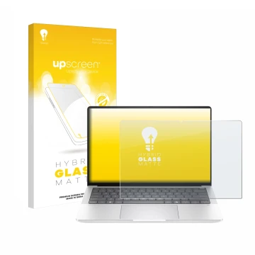 Front side of a product packaging with the brand logo upscreen. Next to it is the device HP EliteBook X G1a 14