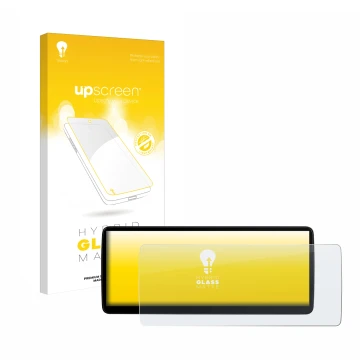 Front side of a product packaging with the brand logo upscreen. Next to it is the device Xtrons QLB22X3UNL 12,3