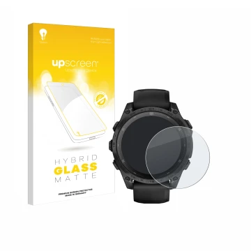 Front side of a product packaging with the brand logo upscreen. Next to it is the device Garmin Tactix 8 AMOLED (47 mm) shown 