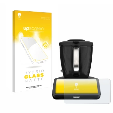 Front side of a product packaging with the brand logo upscreen. Next to it is the device Vorwerk Thermomix TM7 shown with the 