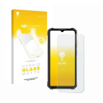 Front side of a product packaging with the brand logo upscreen. Next to it is the device Oukitel G1 shown with the correspondi