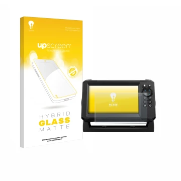 Front side of a product packaging with the brand logo upscreen. Next to it is the device Lowrance Eagle 7 shown with the corre