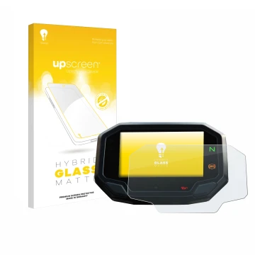 Front side of a product packaging with the brand logo upscreen. Next to it is the device Kawasaki Versys 650 2022+ shown with 