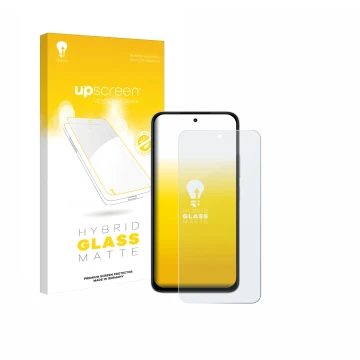 Front side of a product packaging with the brand logo upscreen. Next to it is the device Xiaomi Poco M7 shown with the corresp