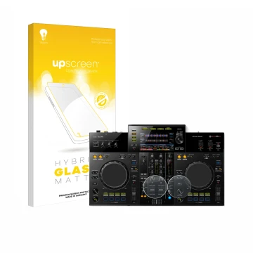 Front side of a product packaging with the brand logo upscreen. Next to it is the device Pioneer XDJ -RR (Jog) shown with the 