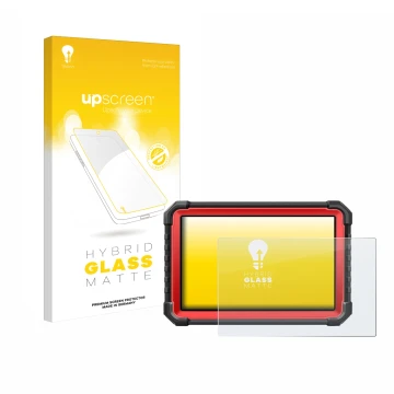 Front side of a product packaging with the brand logo upscreen. Next to it is the device Launch X-431 PRO3S+ V5.0 shown with t