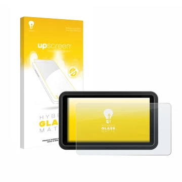 Front side of a product packaging with the brand logo upscreen. Next to it is the device Atomos Shinobi Go shown with the corr