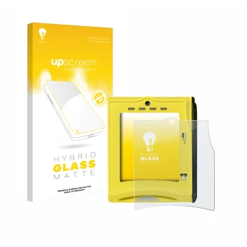 Front side of a product packaging with the brand logo upscreen. Next to it is the device Nayax VPOS TOUCH shown with the corre