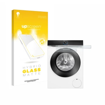 Front side of a product packaging with the brand logo upscreen. Next to it is the device Siemens WG56B2041 IQ700 Touchdisplay 