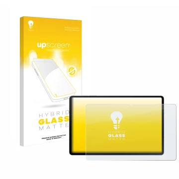 Front side of a product packaging with the brand logo upscreen. Next to it is the device Samsung Galaxy Tab S10 FE+ 5G shown w