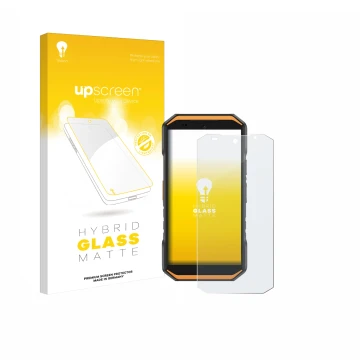 Front side of a product packaging with the brand logo upscreen. Next to it is the device Ulefone Armor X32 shown with the corr