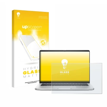 Front side of a product packaging with the brand logo upscreen. Next to it is the device Dell Pro 14 Plus PB14250 shown with t