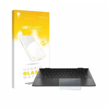 Front side of a product packaging with the brand logo upscreen. Next to it is the device HP Envy x360 (13-X) (ONLY Touch Track