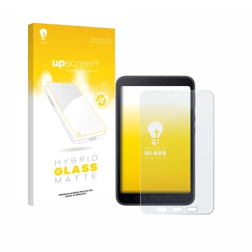 Front side of a product packaging with the brand logo upscreen. Next to it is the device Samsung galaxy Tab Active 5 5G Enterp