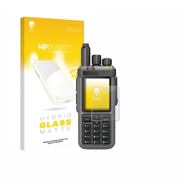 Front side of a product packaging with the brand logo upscreen. Next to it is the device Radtel RT-880 shown with the correspo