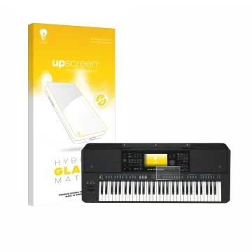 Front side of a product packaging with the brand logo upscreen. Next to it is the device Yamaha PSR-SX720 shown with the corre