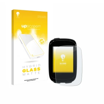 Front side of a product packaging with the brand logo upscreen. Next to it is the device Decathlon Van Rysel GPS 500 shown wit