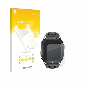 Front side of a product packaging with the brand logo upscreen. Next to it is the device Oukitel BT80 shown with the correspon